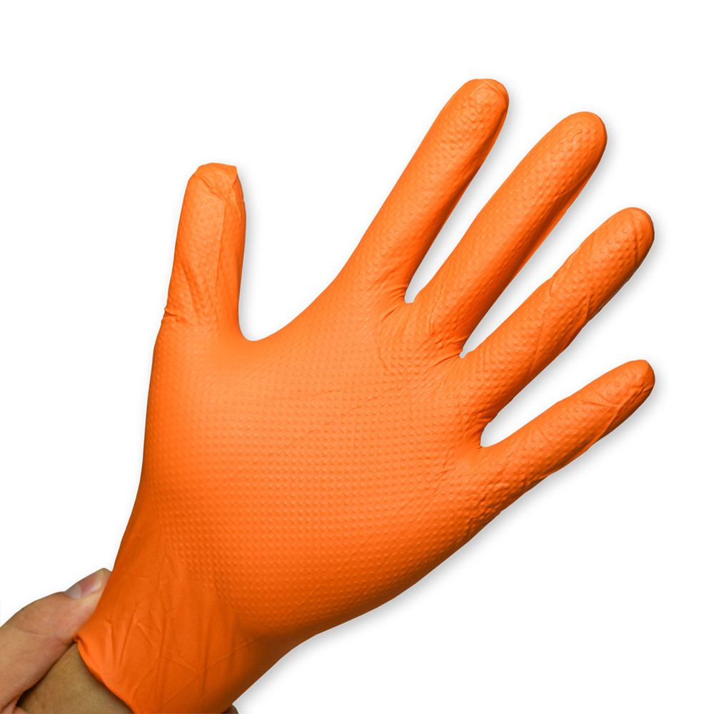 Orange Nitrile Disposable Gloves